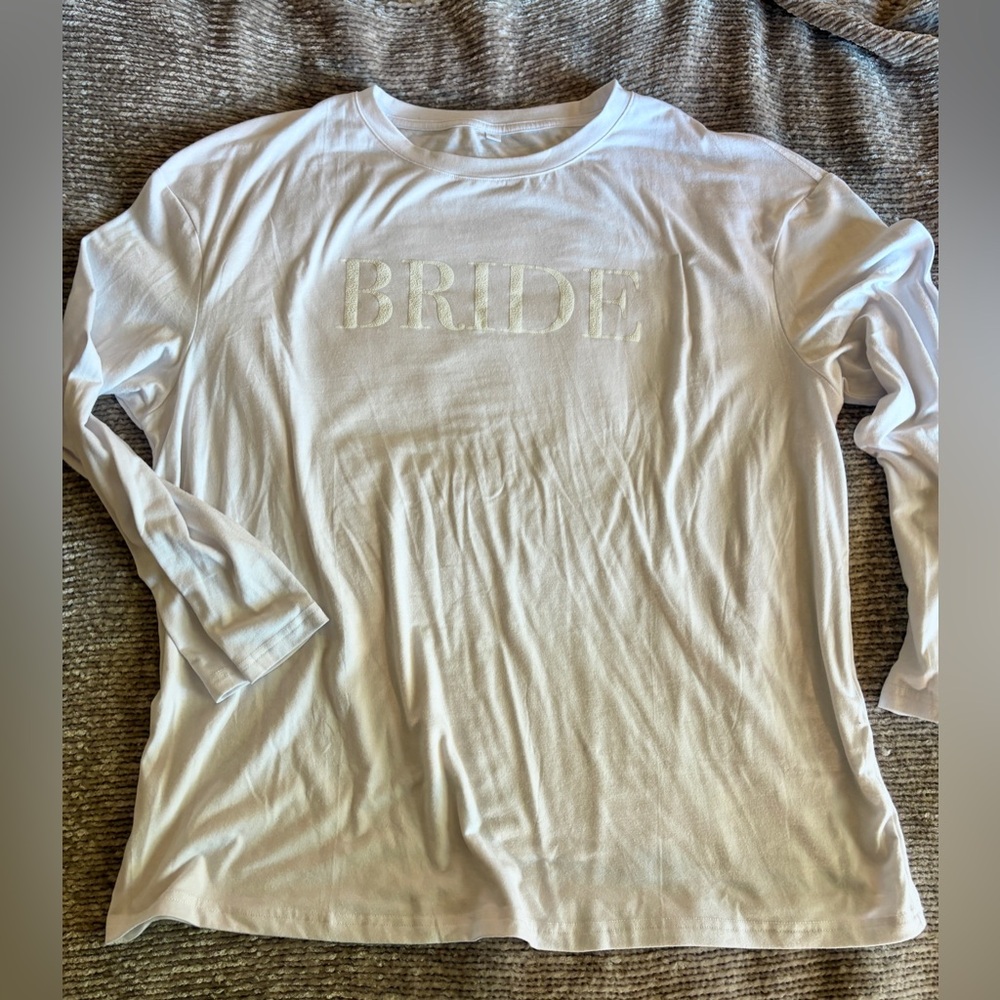 XL Soft Long Sleeve Bride Shirt